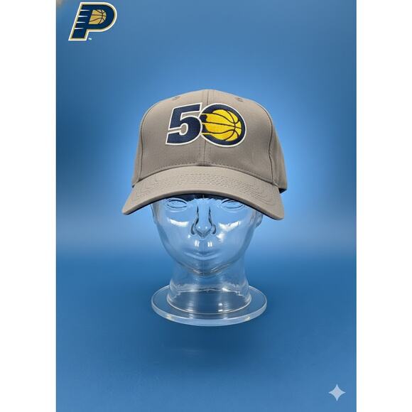 Indiana Pacers 50th Anniversary Embroidered Lucas Oil Adjustable Cap Hat OS - Picture 2 of 6